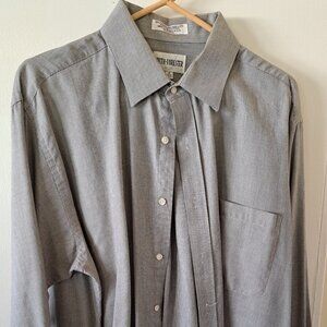 SMITH-FORESTER Men's Grey Cuff Linked Dress Shirt 17 x 34/35 Pre-Owned (Like New
